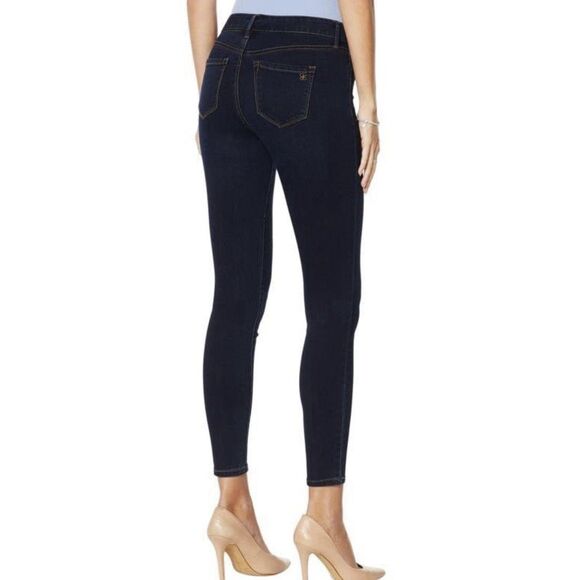 Jessica Simpson Kiss Me Jeggings Women 28 Mid Rise Indigo Dark Blue Skinny Leg - Picture 1 of 12